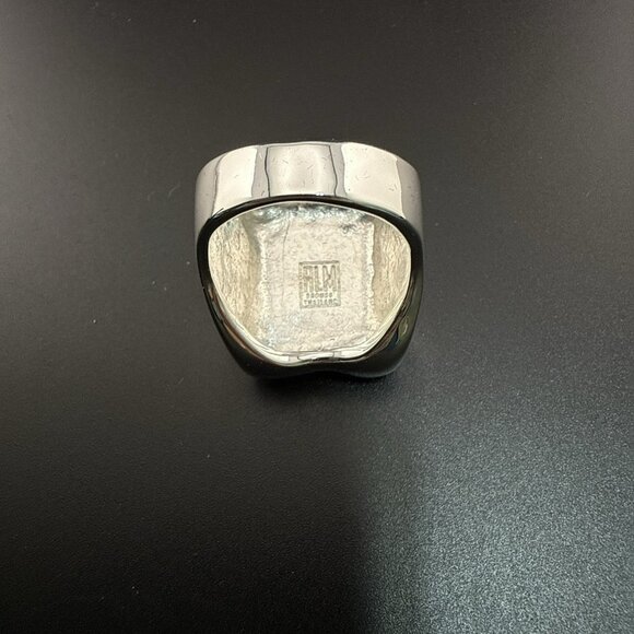 RLM Ring Robert Lee Morris Tablet Rectangle Modernist Bronze Bold QVC size 10 - Picture 8 of 14